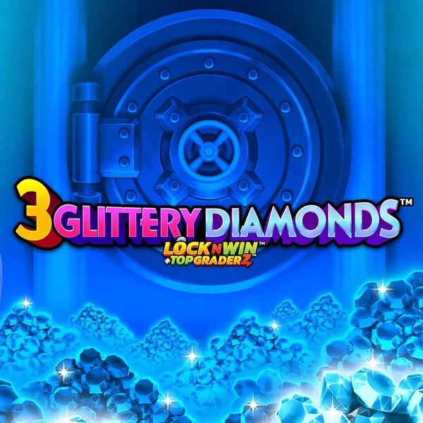 3 Glittery Diamonds casino game by PearFiction Studios – featured logo at Mega Riches Casino