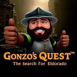 Logo of Gonzo's Quest from NetEnt at Mega Riches Casino